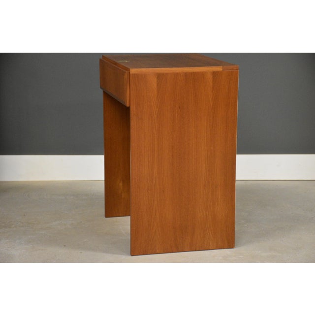 1960s Refinished Teak Mid Century Danish Desk Vanity For Sale - Image 4 of 8
