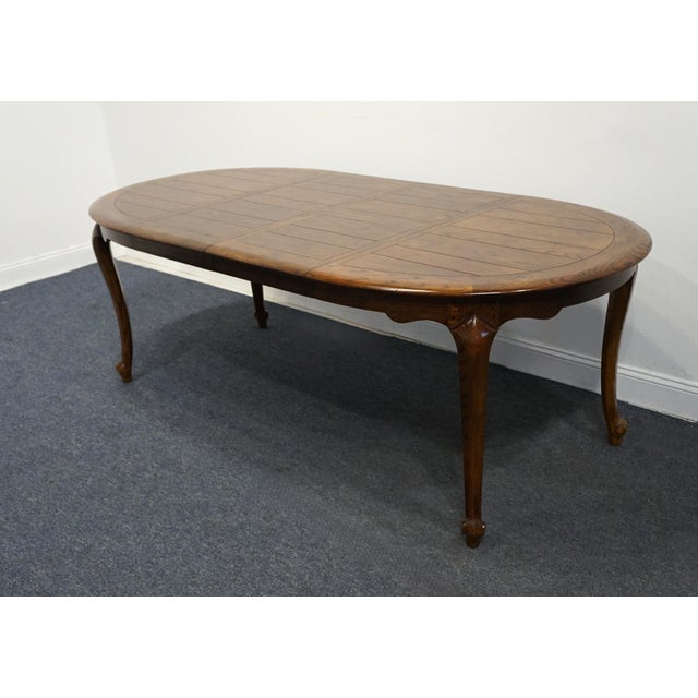 HIGH END VINTAGE Solid Oak Early American Traditional 88" Oval Dining Table Cannot identify manufacturer, but comparable...