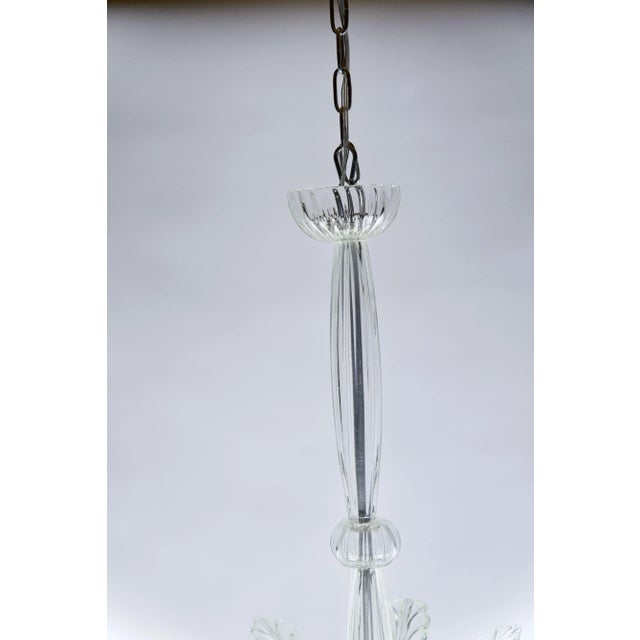 Transparent 1940s Italian Venetian Murano Glass Chandelier For Sale - Image 8 of 9
