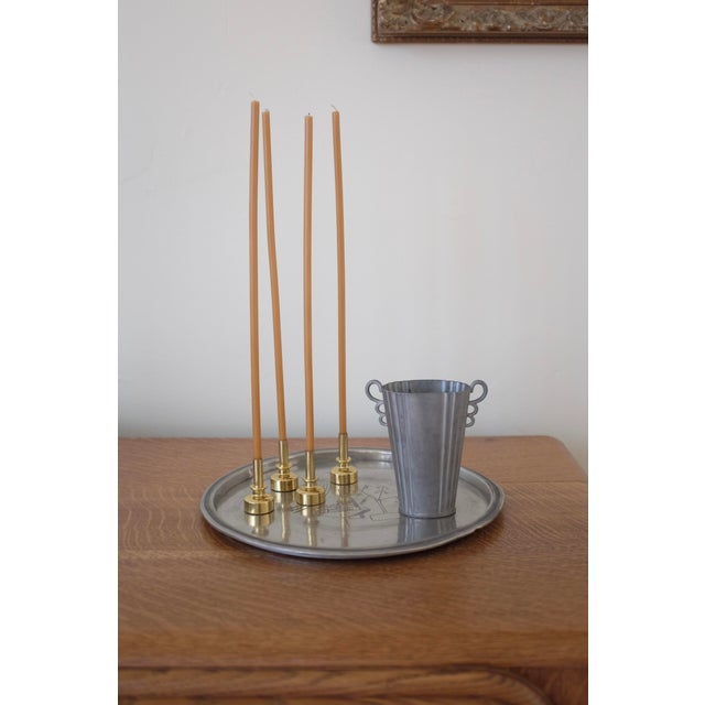 Metal Small 1935 Pewter Vase by Sylvia Stave For Sale - Image 7 of 7