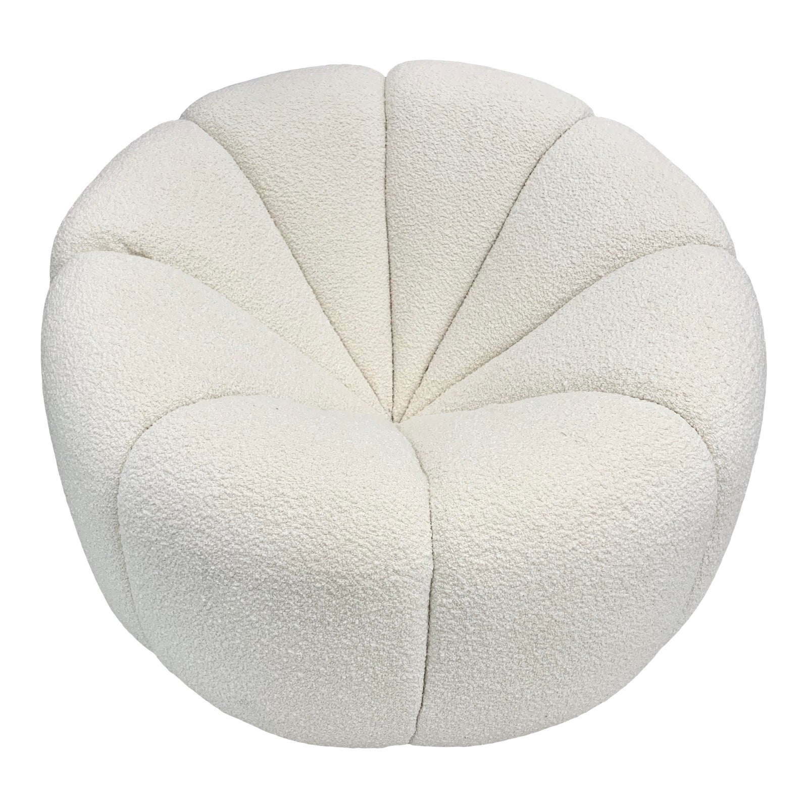 Off White Boucle Modern Channeled Chair Chairish