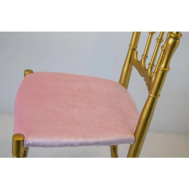 1960s Vintage Gilt Wood Chiavari Side Chair For Sale - Image 12 of 13