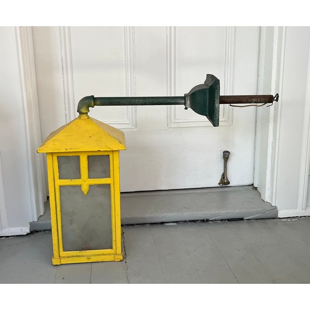 Metal Antique Early 20th C. Aesthetic Movement Mission or Mackintosh Style Outside Iron Wall Lanterns - A Pair For Sale - Image 7 of 18