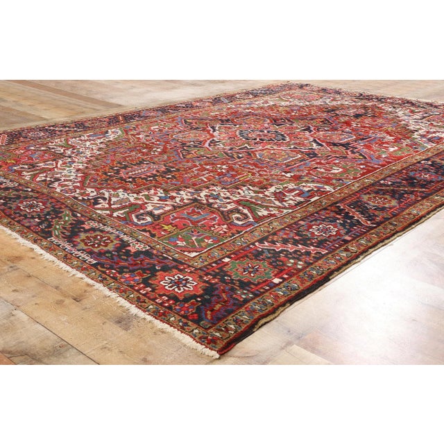 Textile Antique Persian Heriz Rug - 07'10 X 11'06. For Sale - Image 7 of 10