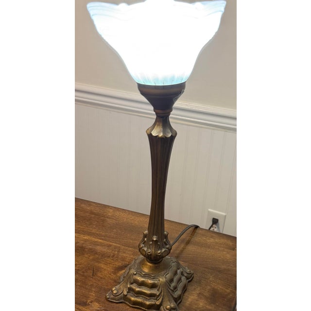 Metal Art Nouveau Table Lamp For Sale - Image 7 of 12