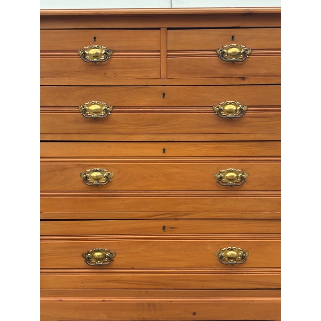 Wood English Pine Chest of Five Drawers For Sale - Image 7 of 17