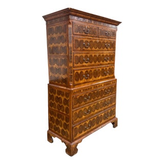 17th Century William Nd Mary English 8-Drawer Chest, Attributed For Sale