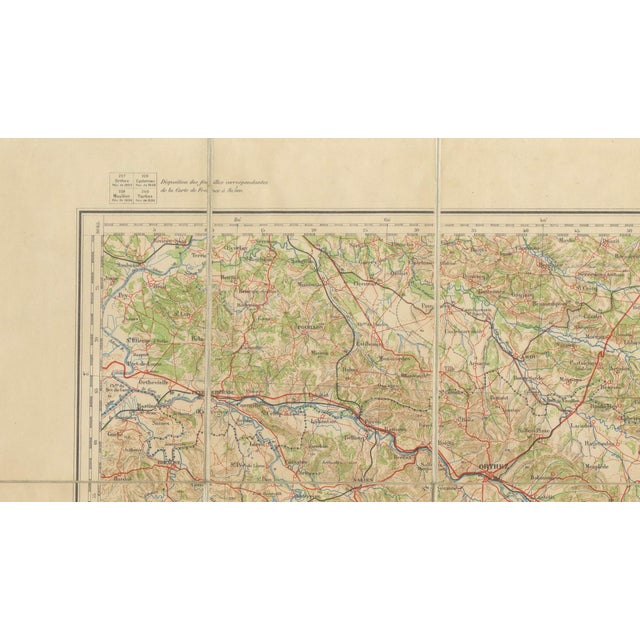 Antique Tarbes & French Pyrenees Folding Map by Edward Stanford, 1922 For Sale - Image 10 of 12