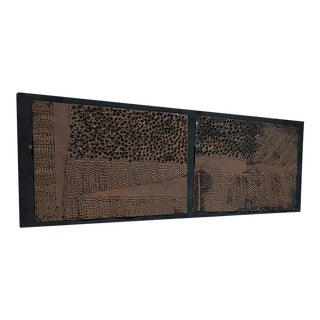 1970s Modern Wall Art Brutalist Perforated Copper Metal on Wood For Sale