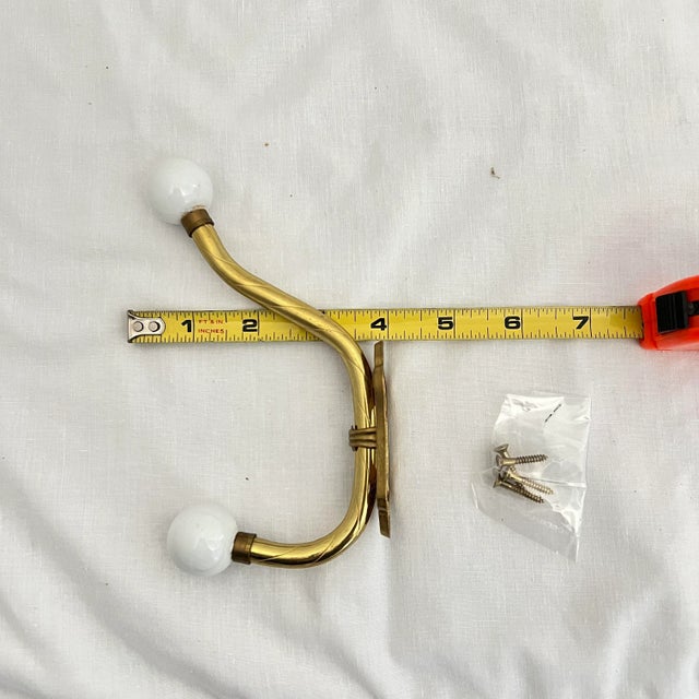 Farmhouse Brass Robe / Coat/ Hat Hook For Sale - Image 3 of 12