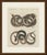 This antique snake print shows four intertwined serpents in red, black, yellow and speckled pink, on an original hand...