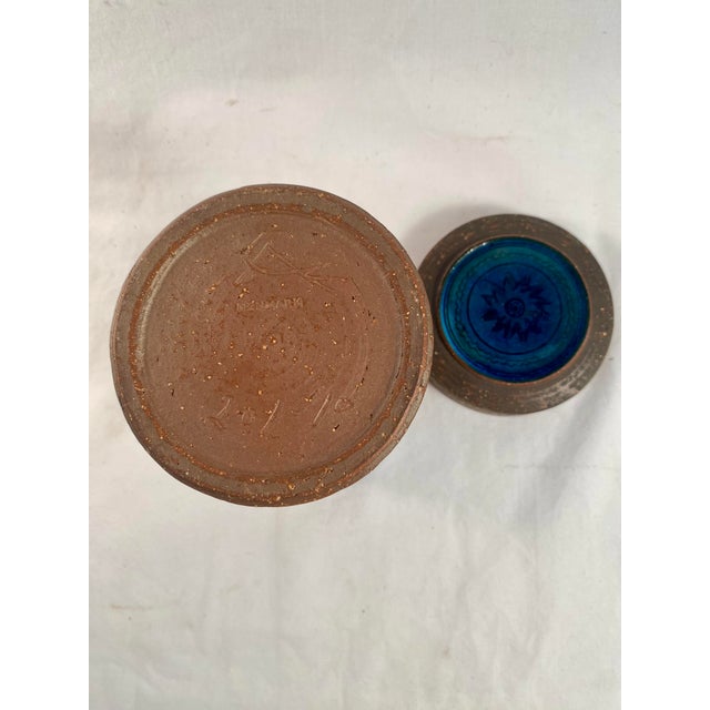 Mid-Century-Modern Nils Kahler Stoneware Jar - Blue For Sale In Salt Lake City - Image 6 of 6