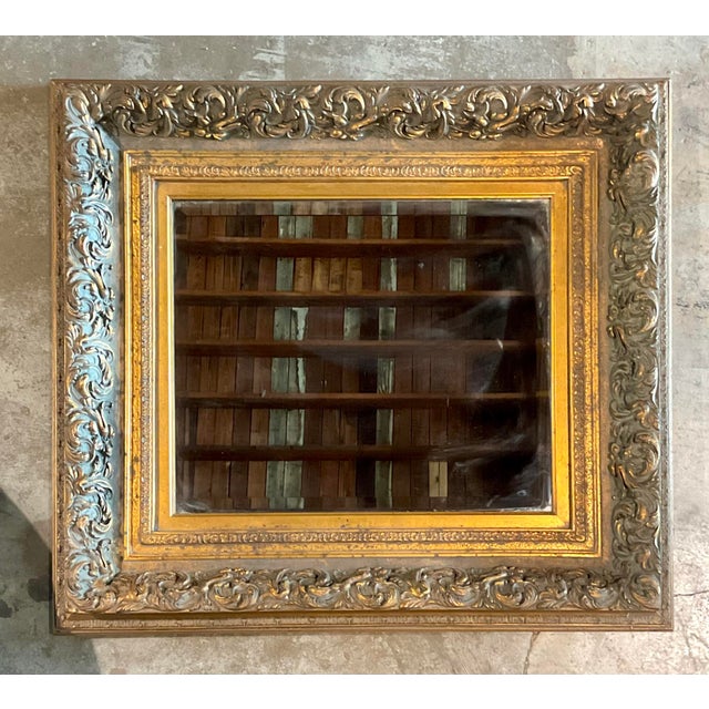Vintage Gilt Wood Mirror For Sale - Image 4 of 12