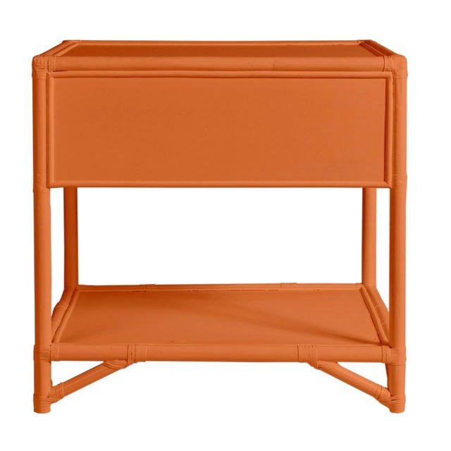 Contemporary Olympia One-Drawer Nightstand in Citrus Orange For Sale - Image 3 of 6