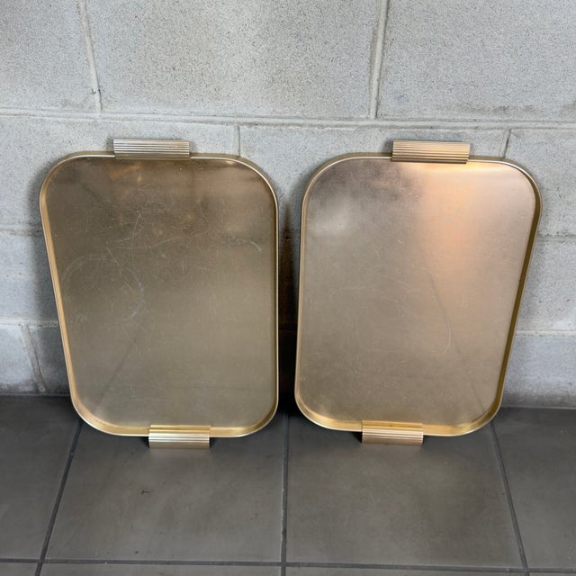Gold Vintage Aluminum Bar Cart from C.P. Torino, 1970s For Sale - Image 8 of 12