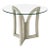 Vintage Postmodern Sculptural Tripod Side Table With Round Glass Top For Sale