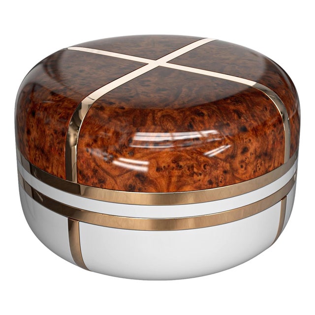 "Armonia" Coffee Table, Bronze, Stainless Steel, Finely Crafted Wood For Sale