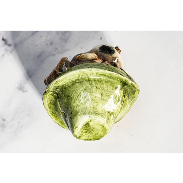 Ceramic Wonderful Antique Bulldog Humidor Jar Ceramic Figural Tobacco Jar English Dog Head Lidded Jar Vintage Tobacciana For Sale - Image 7 of 14