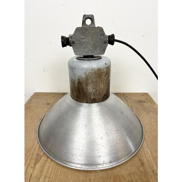 Industrial Aluminium Pendant Lamp from Polam Wilkasy, 1960s For Sale - Image 16 of 18