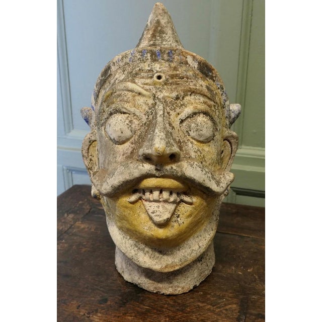 Large Indian Terracotta Tent Pole Tops, Set of 2 For Sale - Image 11 of 16