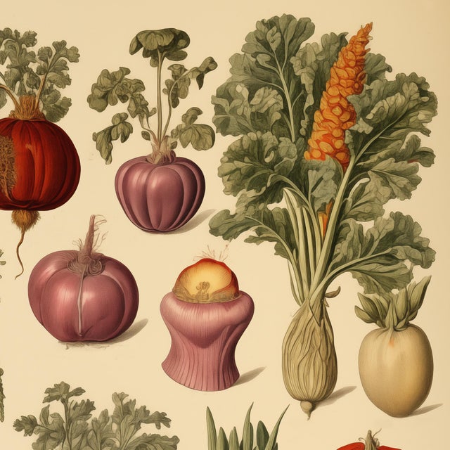 English 18' X 24' 'Vegetables' Botanical Print, Unframed For Sale - Image 3 of 5