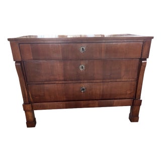 Italian Empire Walnut Commode, 19th Century For Sale