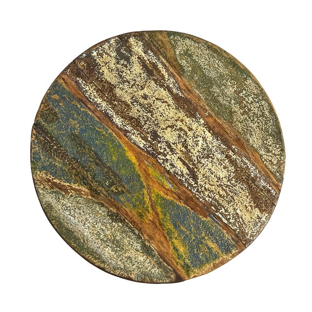 Vintage Boat Wood Stool / Side Table For Sale - Image 4 of 6