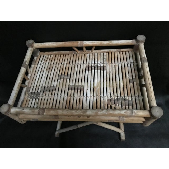 Bamboo & Rattan Foldable Coffee Table With Tray, 1970s. For Sale - Image 16 of 18