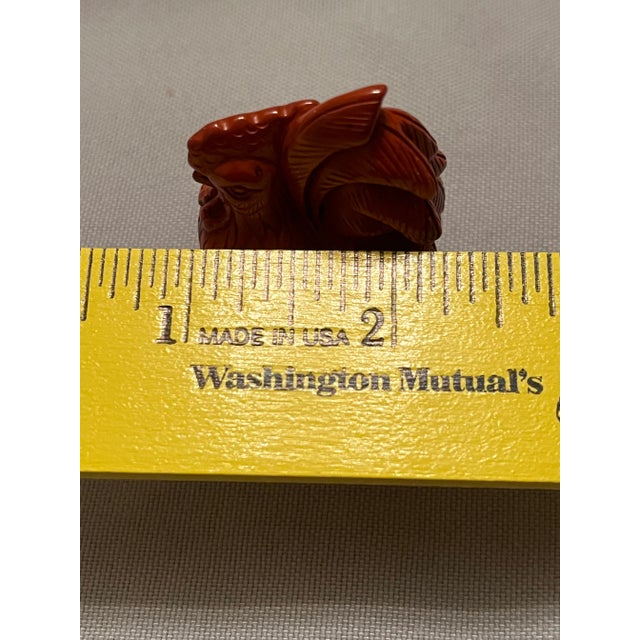 2010s Rooster Chicken Figurine, Red Jasper, Hand Carved, China For Sale - Image 10 of 12