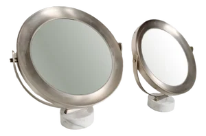 Marble and Steel Narciso Table Mirrors by Sergio Mazza for Artemide, Italy, 1970, Set of 2