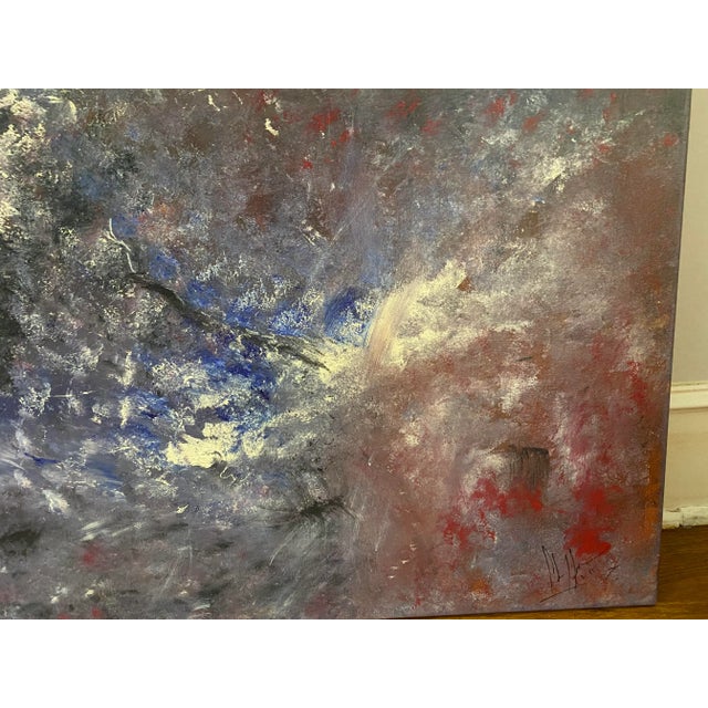 Blue 2011 Large Abstract Expressionism Oil Painting For Sale - Image 8 of 12