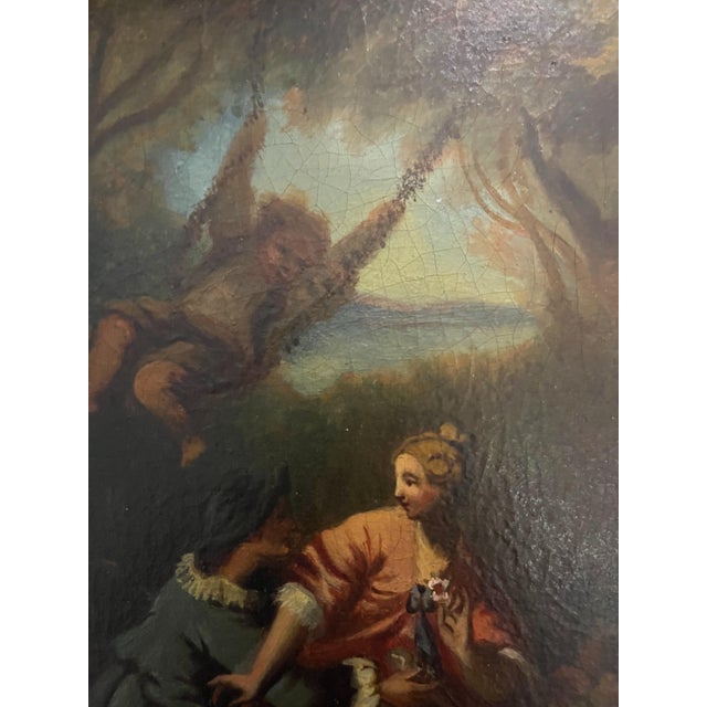 Rococo Late Nineteenth Century Oil Painting For Sale - Image 3 of 8