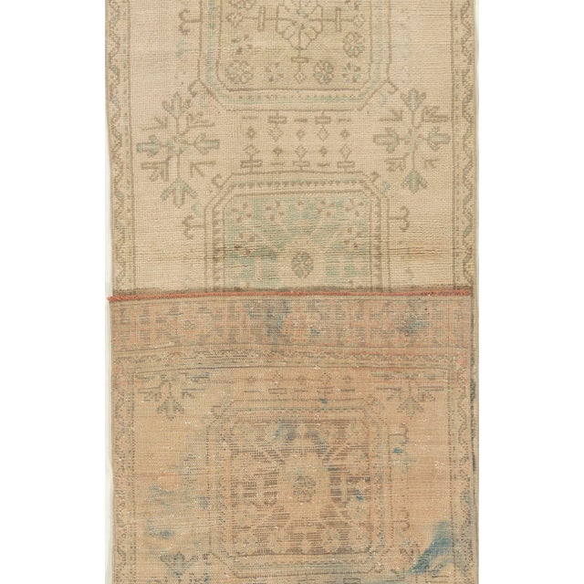 Turkish Vintage Circa 1940 Turkish Oushak Runner 3'3 X 11'4 For Sale - Image 3 of 6