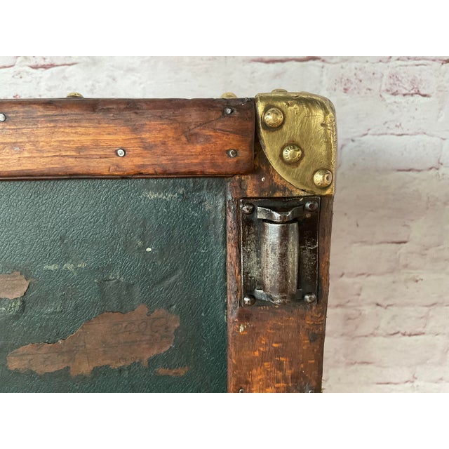 Vintage Louis Vuitton Cabin Steamer Trunk, Leather & Wood, France For Sale - Image 15 of 16