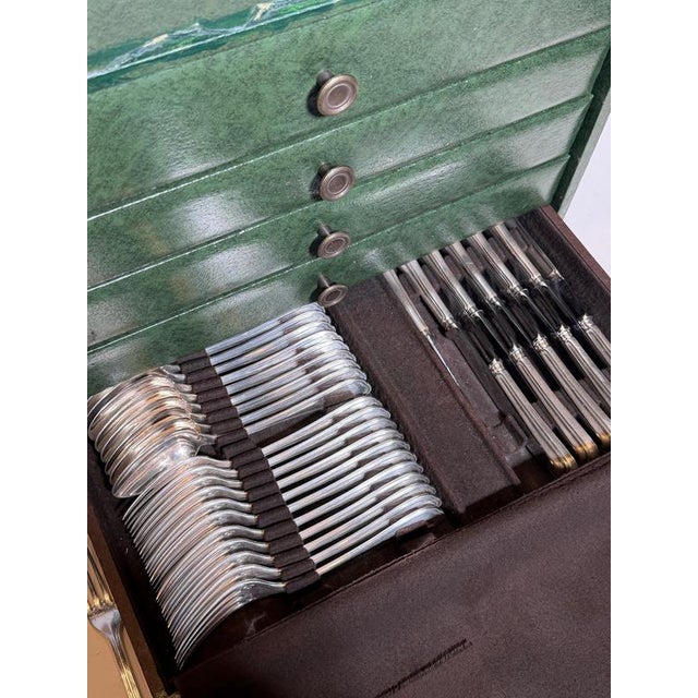 Silver-Plated Spatours Cutlery Service with Box from Christofle, Set of 144 For Sale - Image 9 of 13