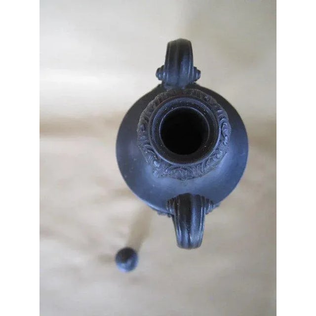 Ceramic 18th Century Classical Wedgwood Black Basalt Urn Vase & Cover For Sale - Image 7 of 11