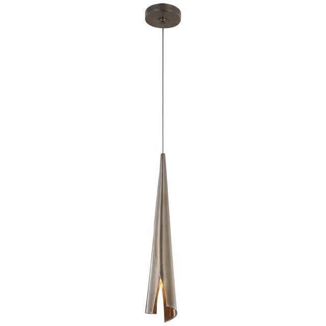 Piel Delicate Wrapped Pendant in Pewter Designer: Kelly Wearstler Canopy: 4.5" Round Mounting: Cable Shade Detail: No...