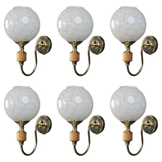 Mid-Century Modern Brass and Art Glass Wall Sconce, Czech Republic, 1970s For Sale - Image 9 of 9