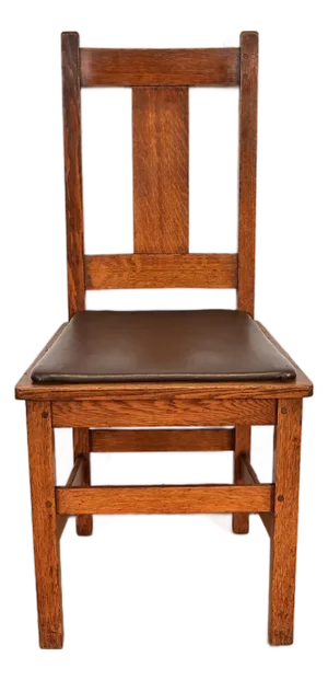 Limbert Antique Mission Oak Arts & Crafts T-Back Side Chair or Dining Chair, Circa 1910