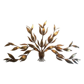 Large Mid-Century Italian Gilt Wall Sconce For Sale