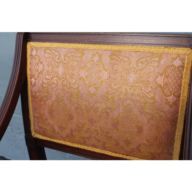 Vintage Traditional Style Side Chair Pink/ Yellow/ Gold VTextile For Sale - Image 11 of 13