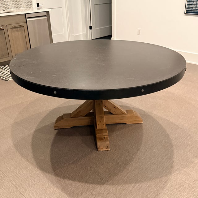 Rh Salvaged Wood and Concrete Round Dining Table For Sale - Image 9 of 9