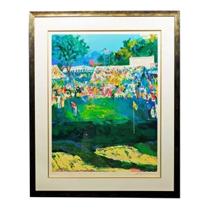 LeRoy Neiman Bethpage Black Course Hand Signed on Paper Custom Frame