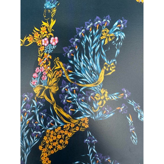 Art Nouveau Vintage Framed Authentic Original Hermès Art Advertisement Lithograph Featuring Hermès Scarf For Sale - Image 3 of 6