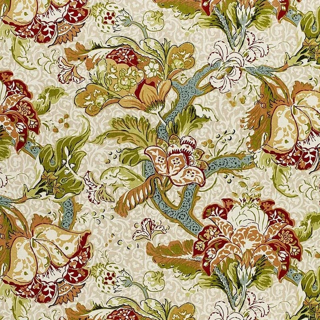 Sample- Schumacher Ariella Jacobean Fabric in Ecru For Sale