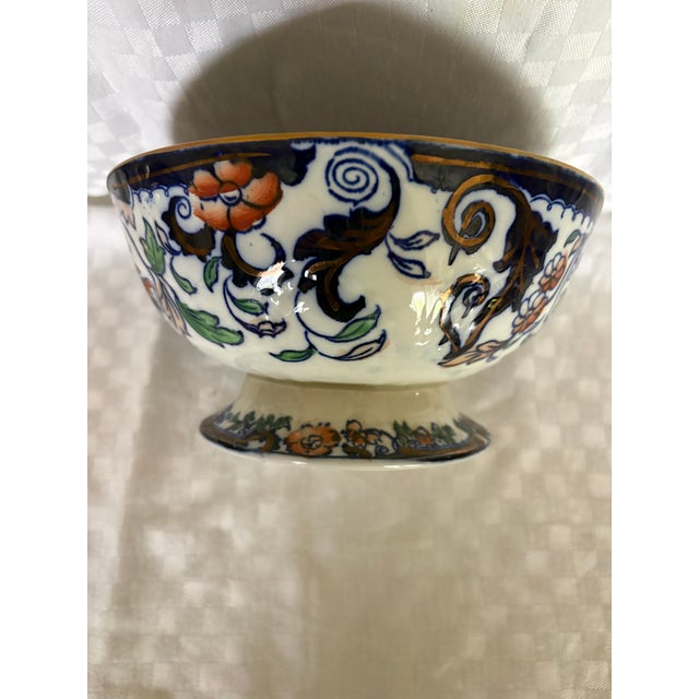 Late 19th Century Late 19th Century English Iron Stone Imari Style Footed Bowl For Sale - Image 5 of 11
