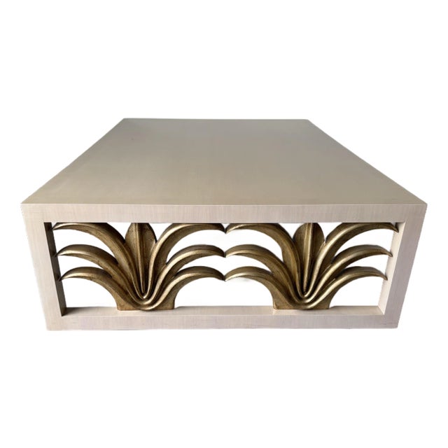 Large - Palm Beach Hollywood Regency-Style Palm Tree Coffee Table in the Manner of Robsjohn-Gibbings For Sale