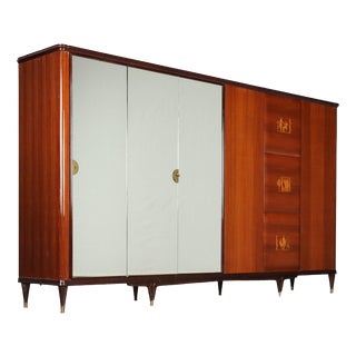 Italian Wardrobe in Wood Veneer, 1950s For Sale