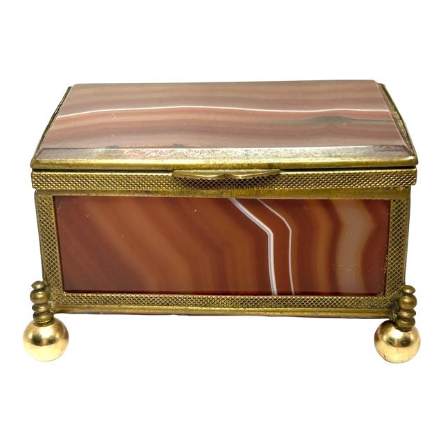 French Red Agate & Ormolu Box For Sale