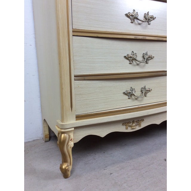 1960s Mid Century French Provincial Style Lowboy Dresser With Six Drawers For Sale - Image 5 of 13